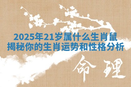 2025年21岁属什么生肖鼠揭秘你的生肖运势和性格分析