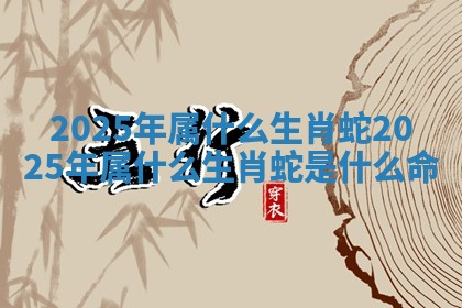 2025年属什么生肖蛇 2025年属什么生肖蛇是什么命 2025年属什么生肖蛇 2025年属什么生肖蛇是什么命