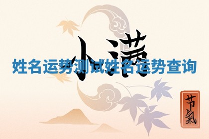 姓名运势测试_姓名运势查询