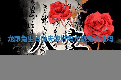 龙跟兔生肖做夫妻好吗 龙跟兔合适吗 龙跟兔生肖做夫妻好吗 龙跟兔合适吗